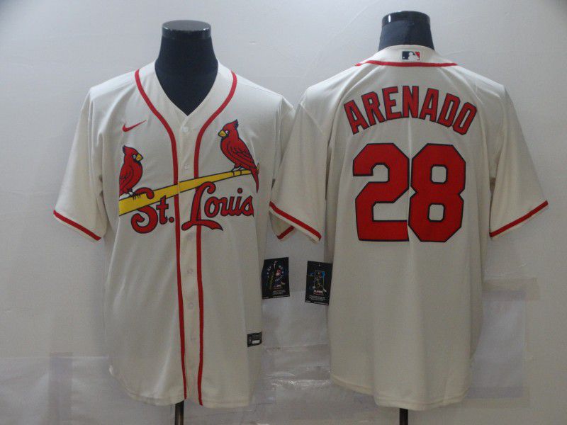 Men St.Louis Cardinals #28 Arenado Cream Game Nike MLB Jerseys->st.louis cardinals->MLB Jersey